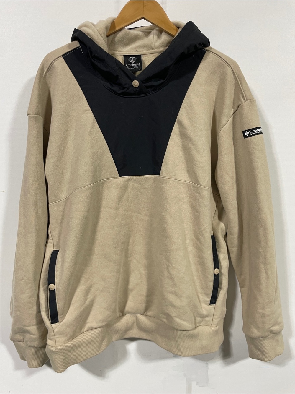Columbia Men's Jacket - Black Logo on Cream Lining